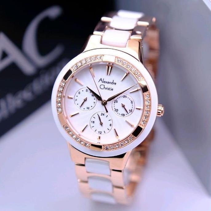ALEXANDRE CHRISTIE AC 2299 WANITA CERAMIC ROSEGOLD WHITE ORINAL