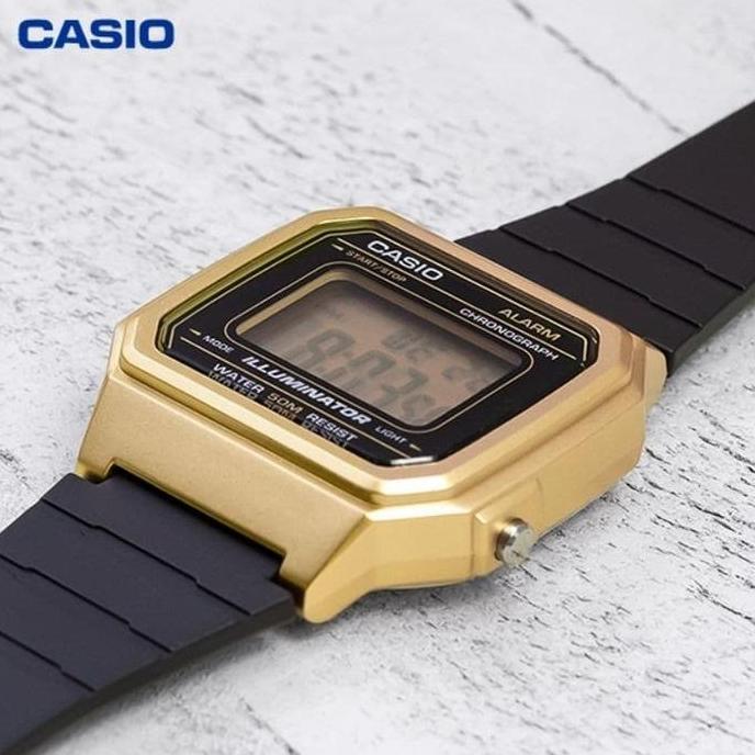 JAM TANGAN WANITA CASIO W-217HM-9A ORINAL - W127HM HITAM GOLD