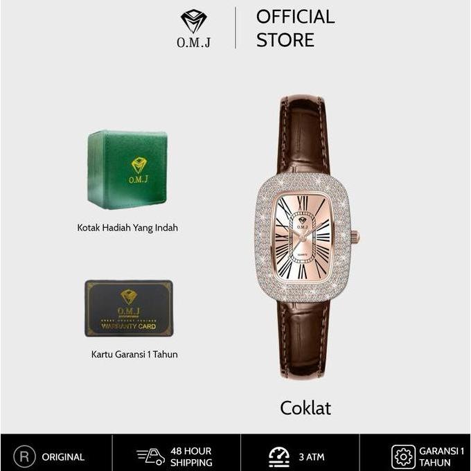OMJ Watch G063 Jam Tangan Wanita Orinal Terbaru 3ATM Anti Air Fashion Simple Santai Elegant Luxury Q
