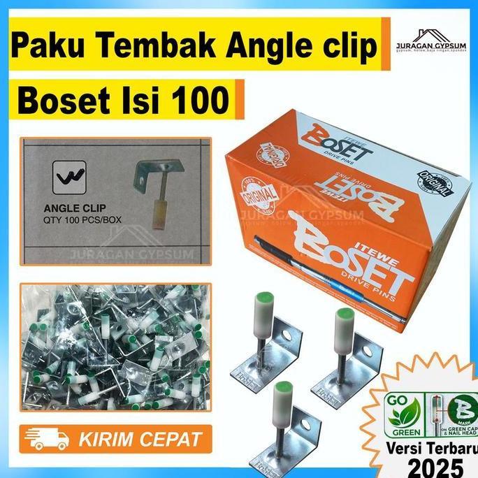 BOSET PIN ANGLE CLIP ORIGINAL / PAKU TEMBAK BETON ANGEL CLIP L BOSET ORIGINAL DAN TERPERCAYA