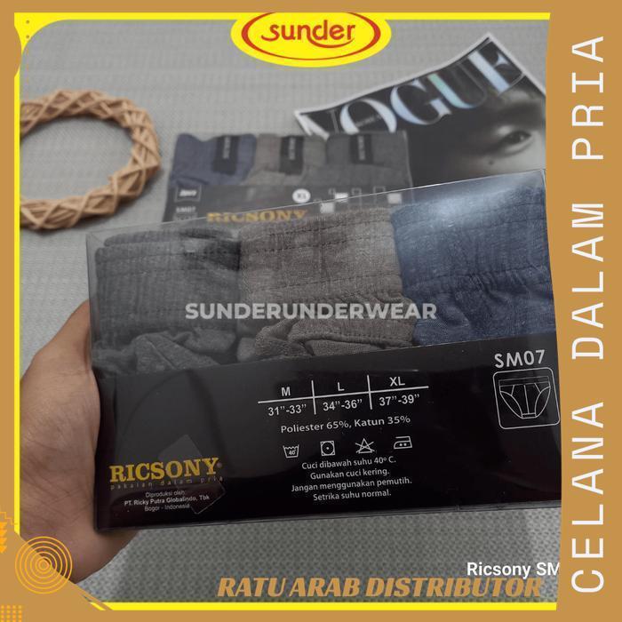 ISI 3 CELANA DALAM PRIA DEWASA RICSONY SEMPAK LAKI LAKI DEWASA KATUN POLISTER DALAMAN CD COWOK M L X