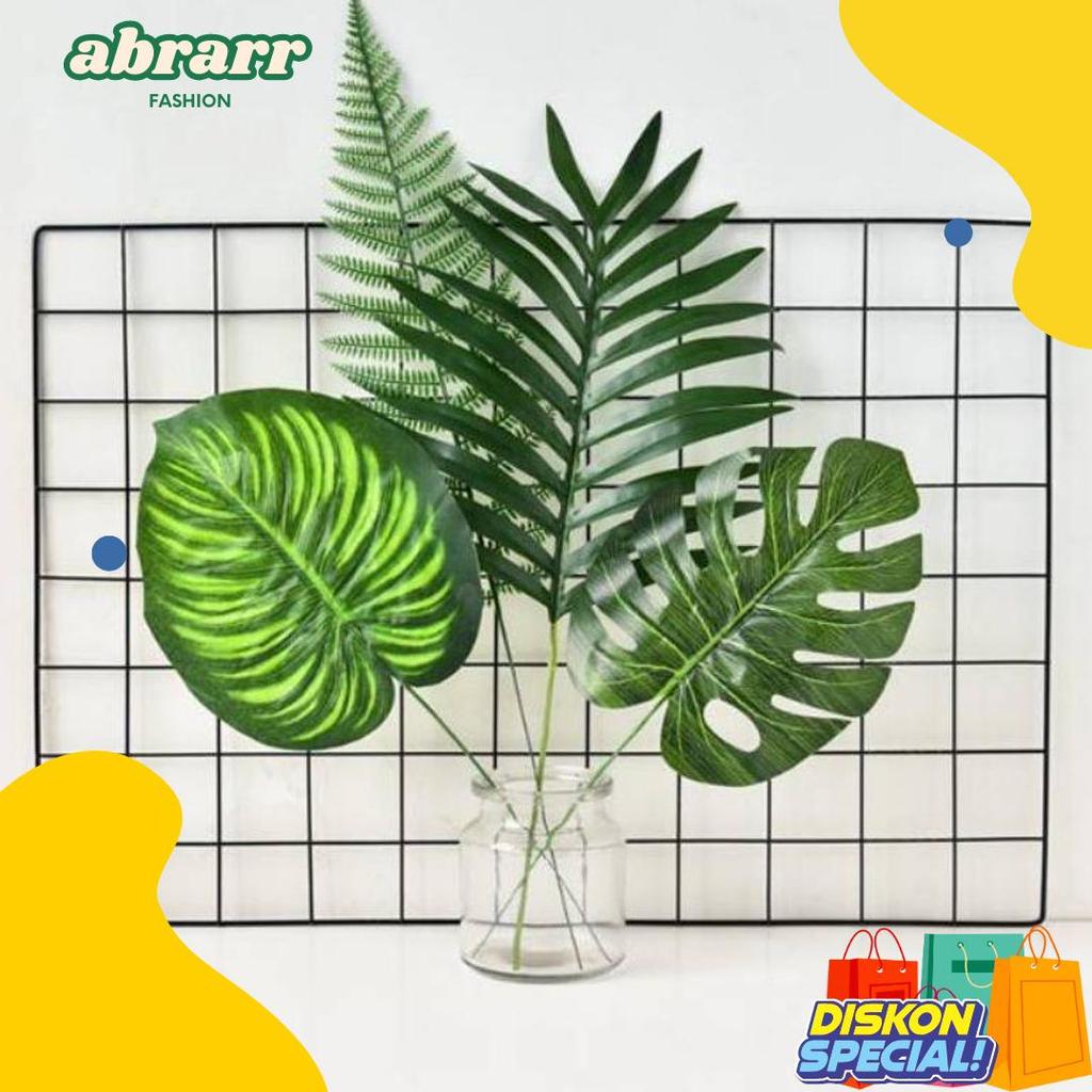 Wajib Punya Daun Monstera Artificial Palsu Menyerupai Asli Daun Dekorasi Vintage Rso