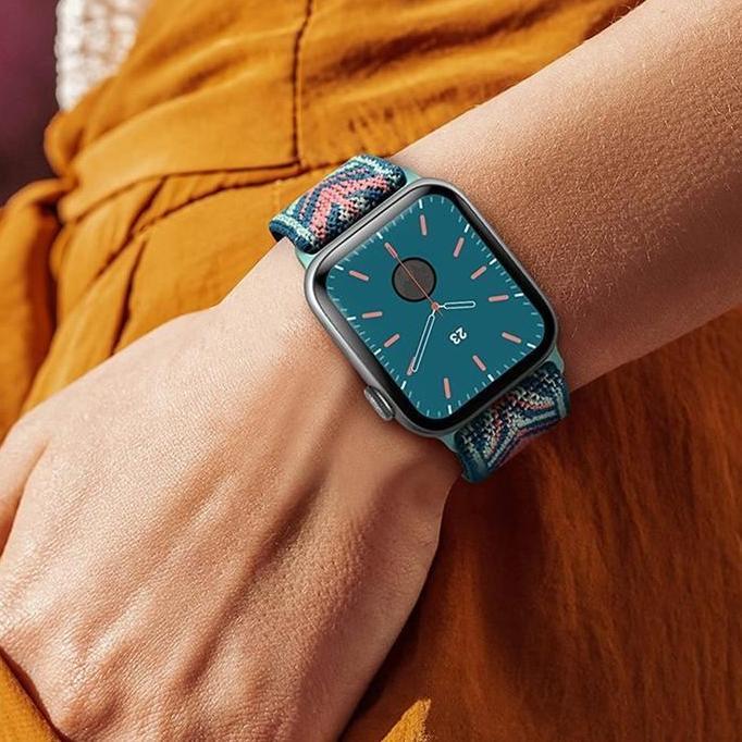 New- Tali Jam Tangan Nylon Sport Strap for Apple Watch Ultra 2 49mm 10 9 8 7 6 SE 46mm 42mm 45mm 41m