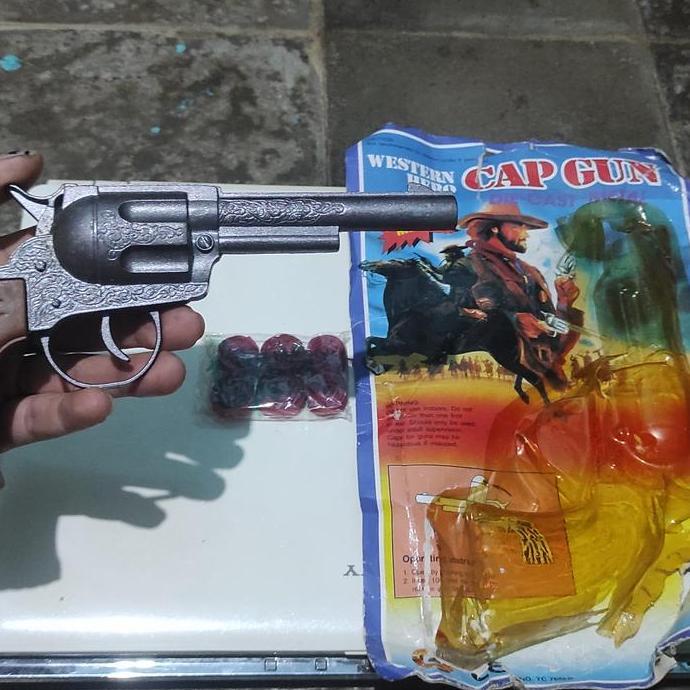 Diecast Metal Mainan Pistol Cap Gun Doblis Dompis Western Hero Nos Kode 212