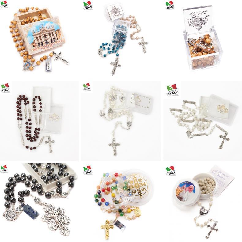 Aneka Rosario Made in Italy Aksesoris Fashion Kalung Salib Katolik Rosario + Kotak