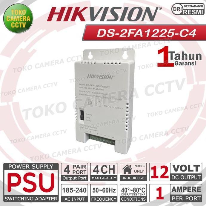 Barustockbnyk- Power Supply Hikvision 4 Kamera Adaptor Cctv 4 Kamera Hikvision