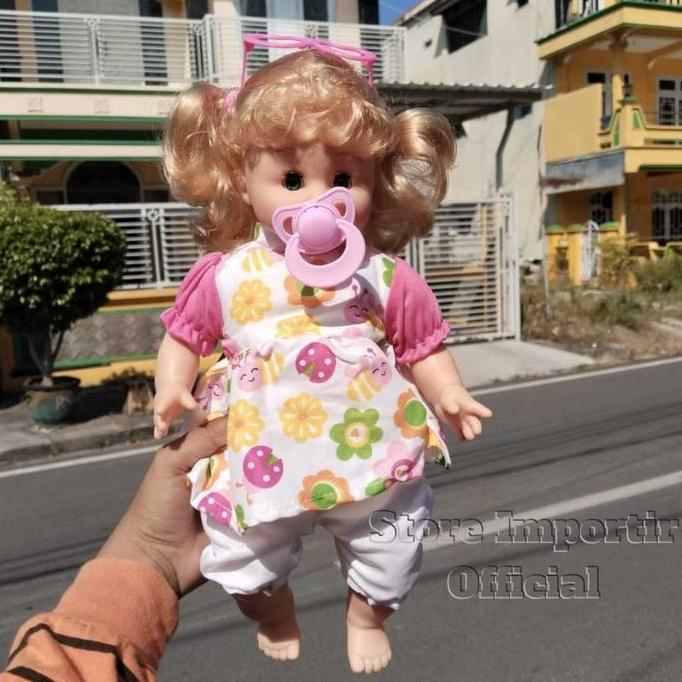 Berkualitas Mainan Boneka Elvira 638 S Plus Empeng Bisa Nangis Dan Bisa Bicara Mama Papa Lucu | Main