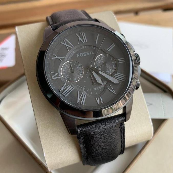 Jam Tangan Pria Fossil FS5132 Grant Chronograph Black - Jam Pria - Jam Tangan Kulit Pria - Jam Tanga