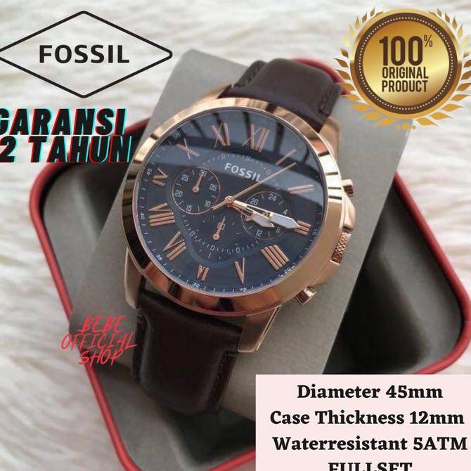 [ORIGINAL] Jam Tangan Pria Fossil FS5068 Grant Chronograph Brown