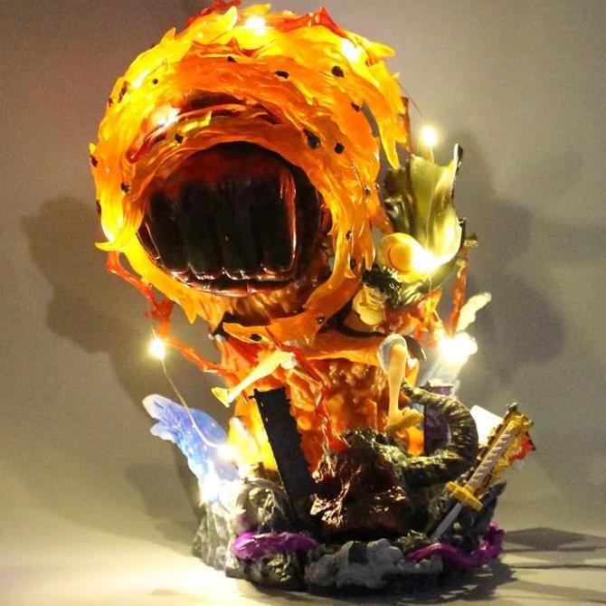 Monkey D Luffy Gear 3 Action Figure Elephant Gun Red Hawk Fire Led