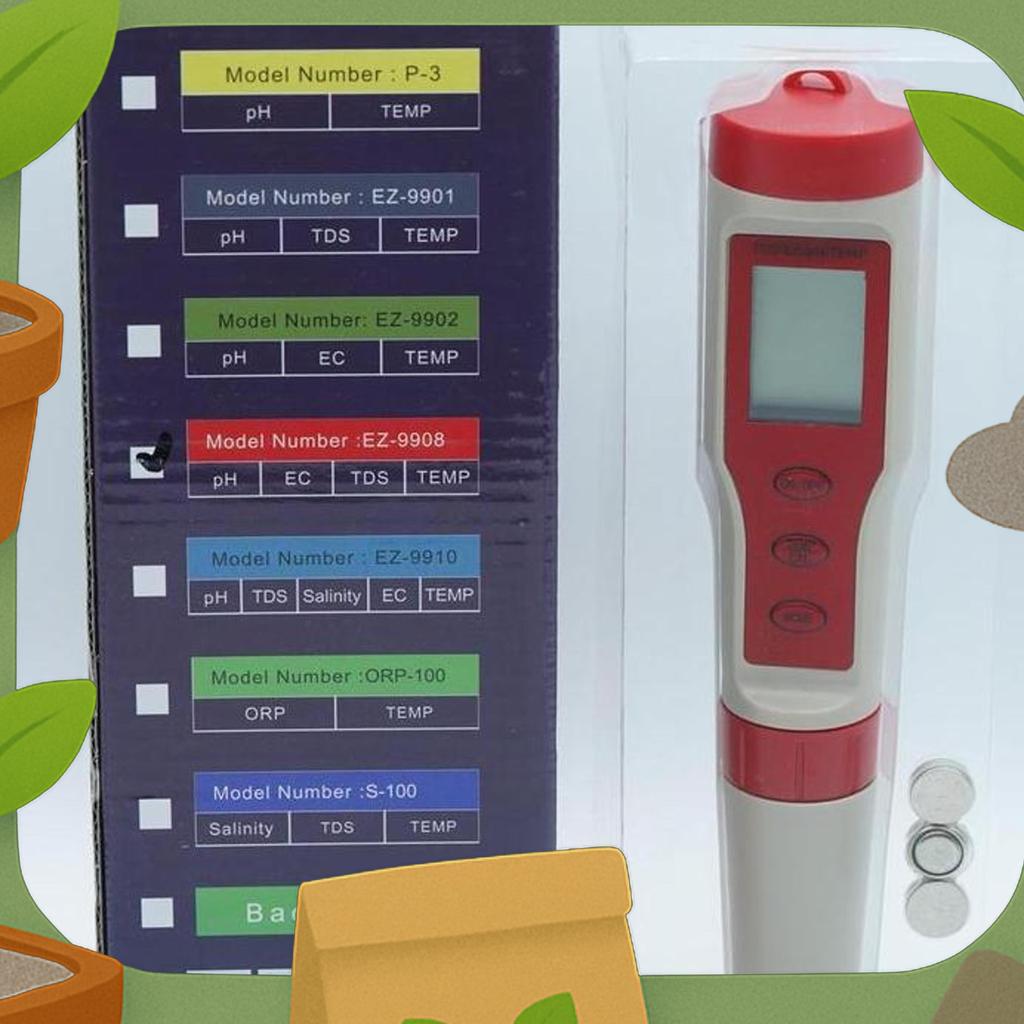 Ez-9908 Ph - Tds - Ec - Temp Meter 4In1 Water Quality Tester Conductivity Ez9908 4 In 1 Alat Ukur Ku