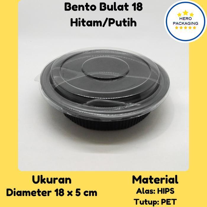 Mika Bento Bulat 18 (ISI 50 PCS) Bento Bulat PET Tray Lunch Bowl