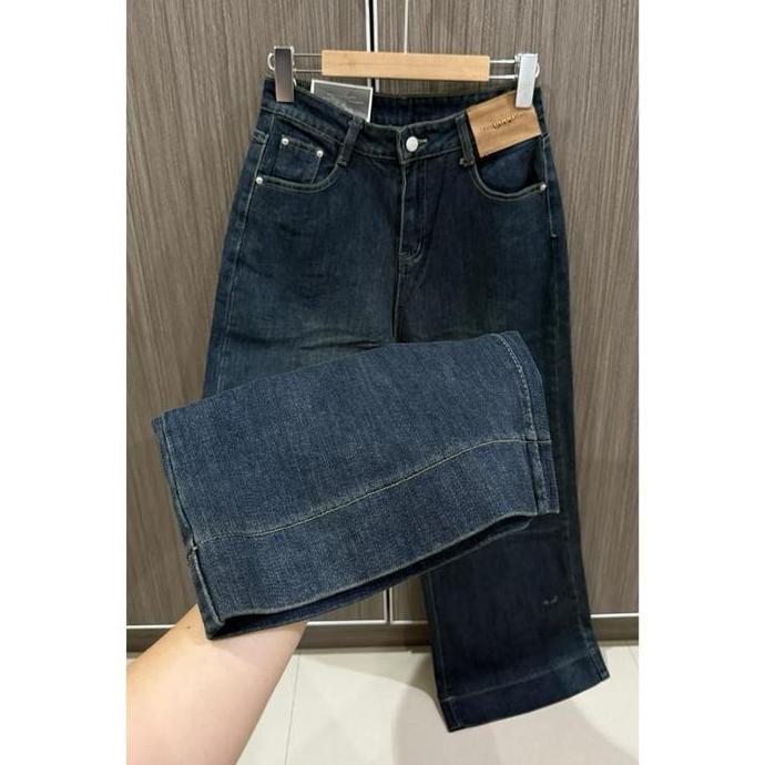 SYENA WIDE MIX JEANS "8636" IMPORT Celana Panjang Jeans  Melar Wanita