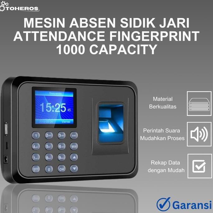 Promo Fingerprint Absen Mesin Absen Sidik Jari Attendance Fingerprint 1000 Capacity