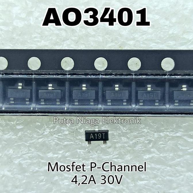 Update (10) AO3401 SMD Power Mosfet P Channel SOT23 / AO 3401 P-Ch 4,2A 30V putran1a dijamin