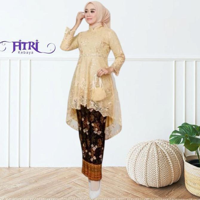 Setelan Kebaya Tunik Payet Lesti Modern Elegan Brokat Tile Atasan Dress Ibu Natal Dewasa Baju kurung