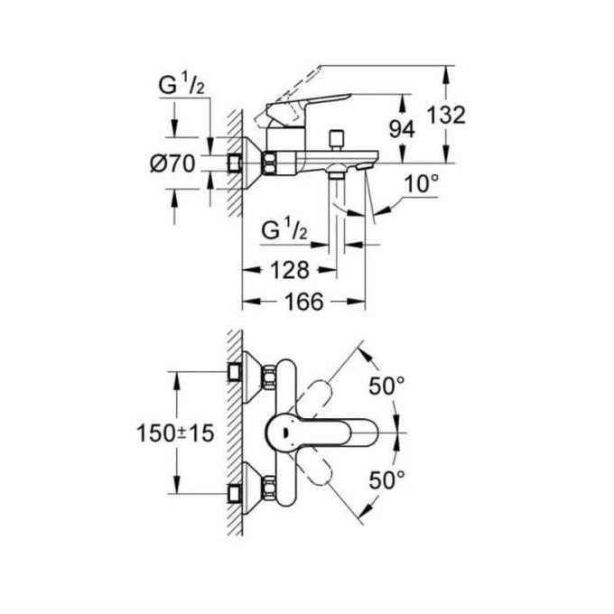 KRAN GROHE BAUEDGE / KRAN BATHUB GROHE 32820000