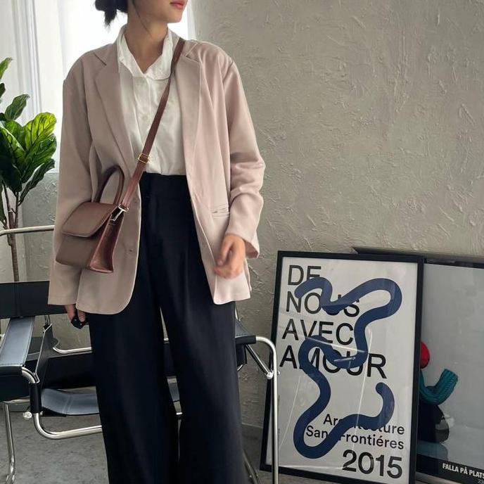 Outer Blazer Earth Tone Formal Premium