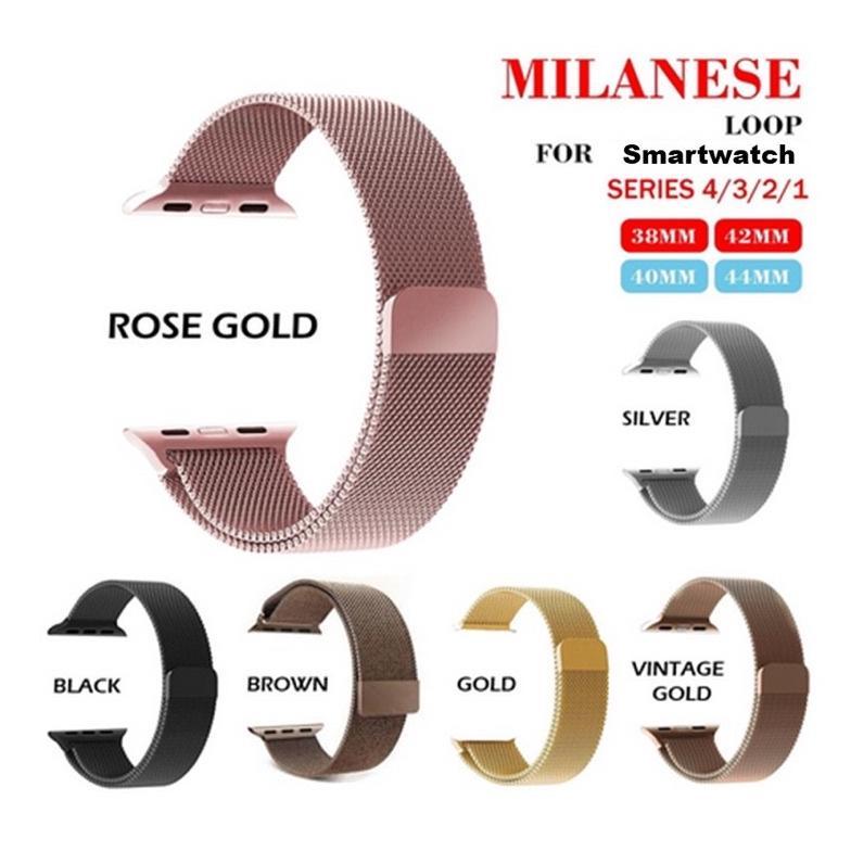 promo terbaru tali jam baja strap smart watch / watch / iwatch series 42/44/45/49mm bahan milanese l
