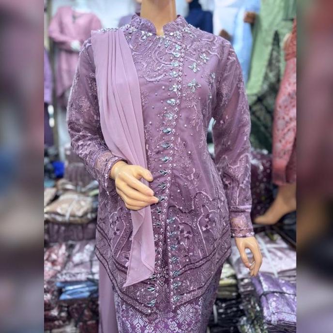 Atasan kebaya selendang miring /atasan kebaya tille sapto mewah/kebaya selendang wisuda/kebaya mirin