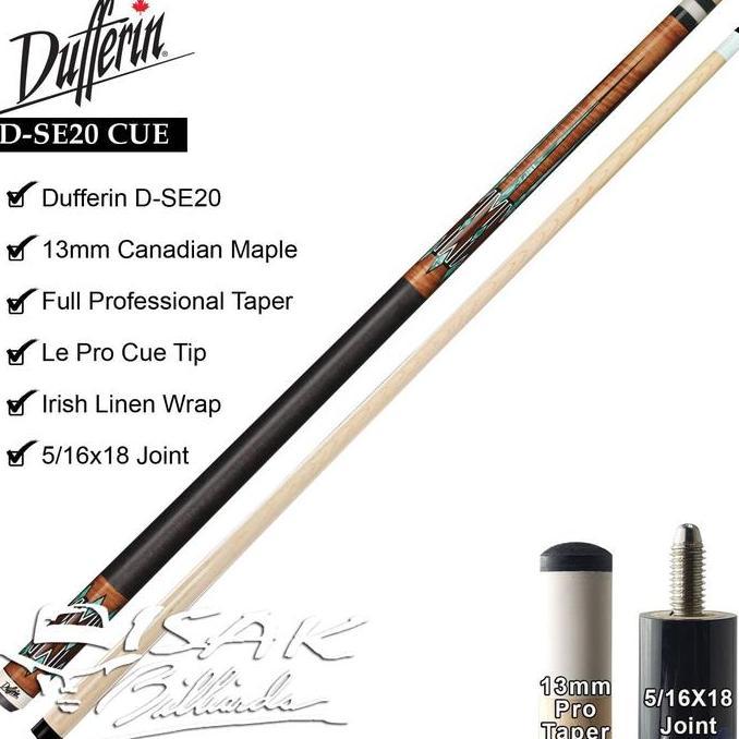Dufferin D-SE20 Pool Cue - Canada Maple Billiard Stick Stik Duferin