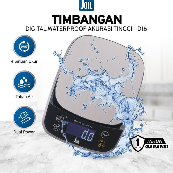 Joil Timbangan Dapur Digital 5Kg & 10Kg Waterproof Charger - D16