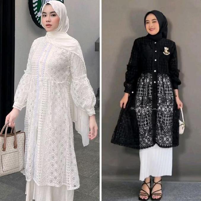 Outer Brukat Cardigan Brokat Lengan Panjang atasan outher brukat Outer Brokat outer Tulle outer Orga