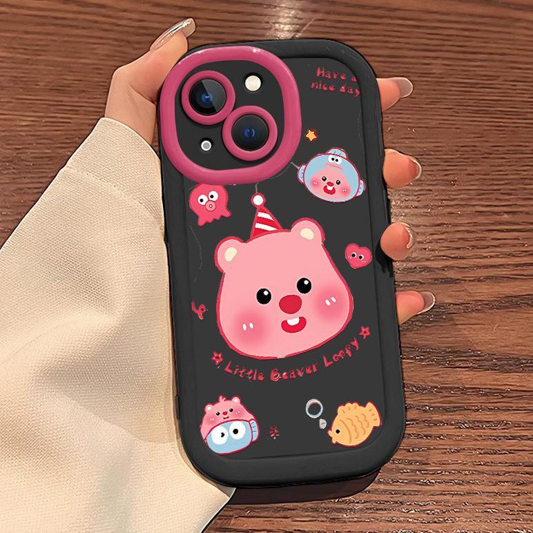 NEW PRODUCT HOT SALE MERAH MUDA LOOPY UNTUK CASE IPHONE 11 13 14 15 PLUS 16 13 PRO MAX 12 X XR XS IP