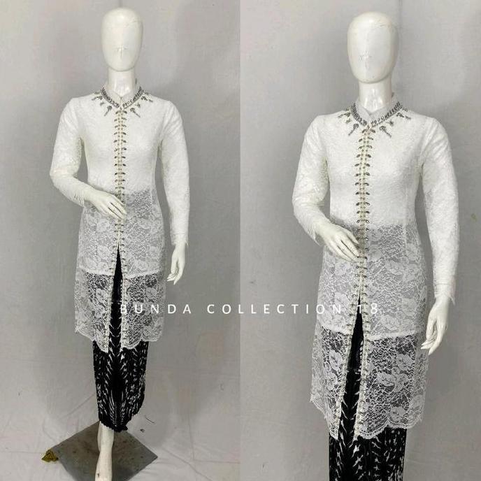 Kebaya Tunik Brokat Payet Model Belah Depan / Kebaya Tunik Brokat / Kebaya Pesta / Kebaya Kondangan 
