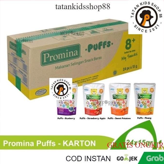 Promina Puffs 1 Dus Puff Biskuit Sereal Cemilan Bayi 8 Bulan