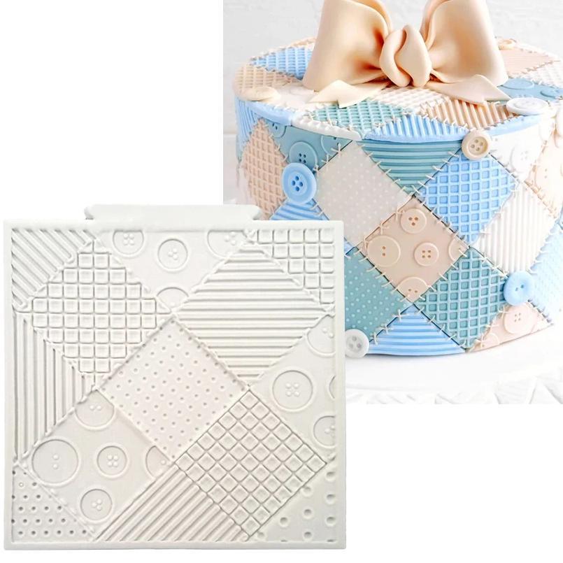 Patchwork Quilt Silicone Sugarcraft Mould Fondant Cake Decorating Tools