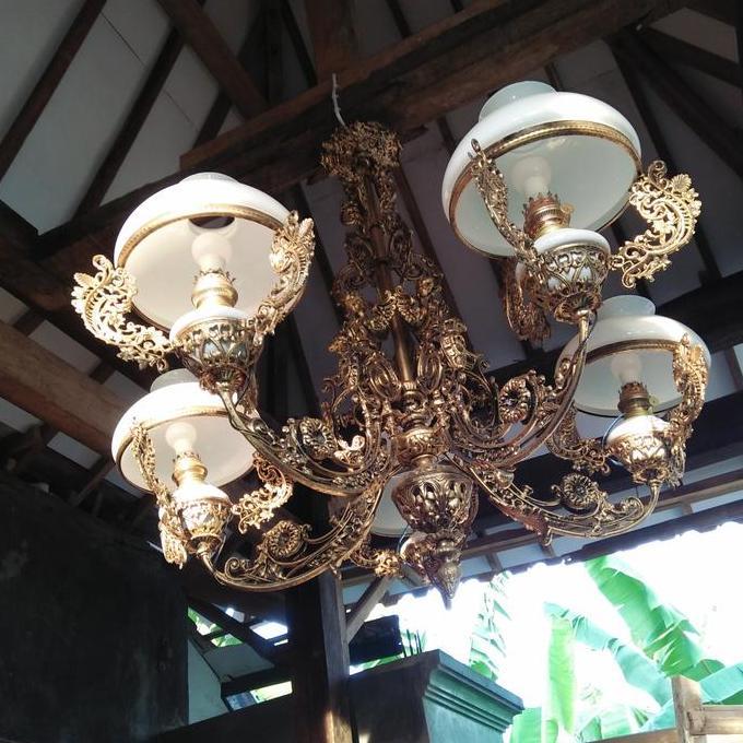 Terlaris Lampu Gantung Antik Cabang 5 Sudah Dimodifikasi Listrik