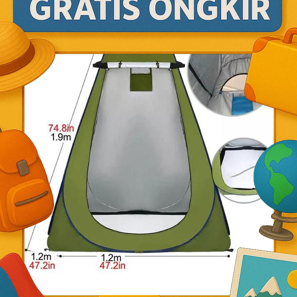 Tenda Toilet Mandi Portable | Tenda Toilet Camping Lipat