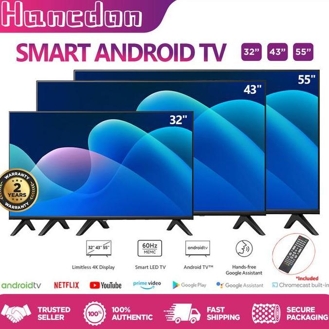 Terlaris HancdonSmart Tv Led 55/43/32 Inch Tv Digital 55 Inch Tv Android Televisi Murah Promo Netfli