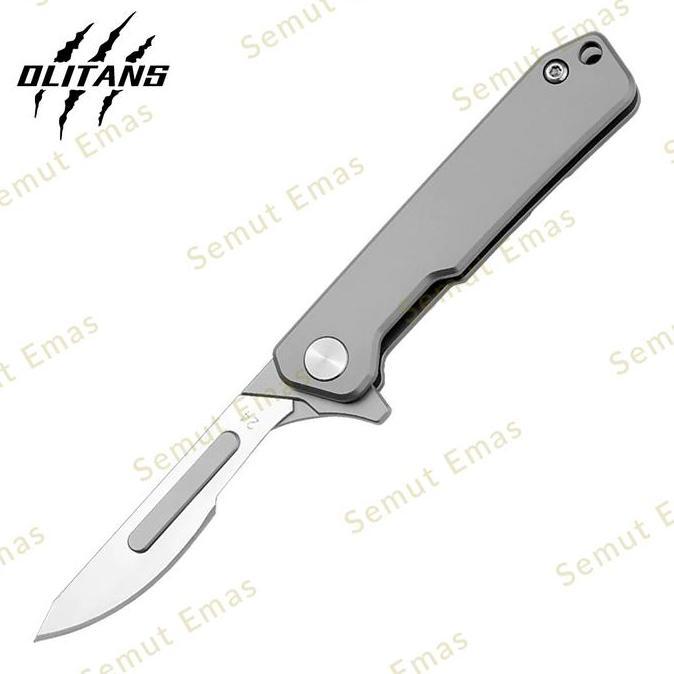 Spesial Olitans T014 Edc Folding Scalpel Titanium Alloy Handle
