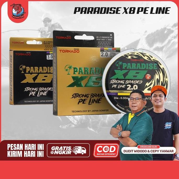 SENAR PE PARADISE X8 200M 300M SENAR MANCING LAUT Pancing senar untuk Joran Reel Senar Kuat Mancing 