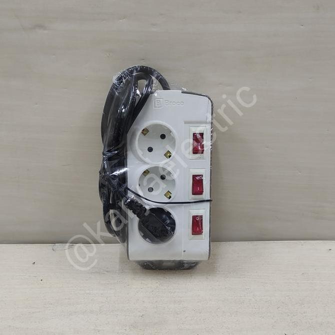 Stop Broco 3 Lubang Saklar Masing2 Kabel 15M 15636 Cp