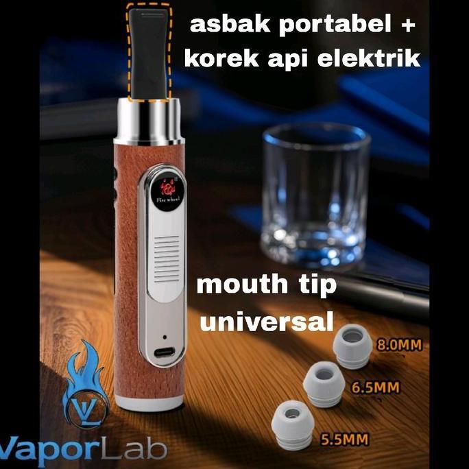 Ditamensee - Asbak Portable Holder + Korek Elektrik USB Lighter Washable