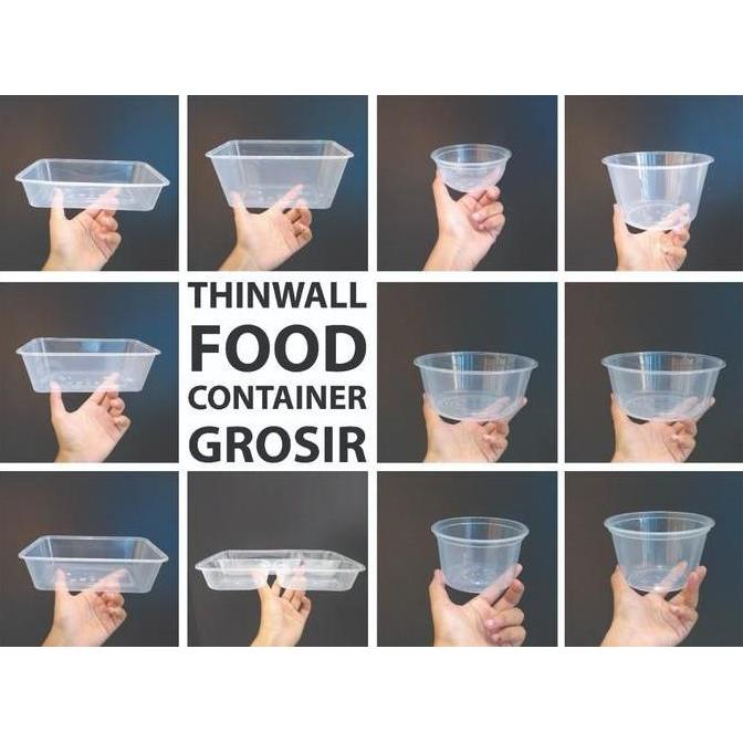 New- Thinwall 750ml Mangkok + Tutup Cup Plastik Mangkuk Plastik 750ml