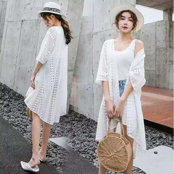 JC Laura Lace Cover Up Outer Fit Size M-XL Fashion Atasan Wanita Bahan Cotton Lace Renda Katun Mener