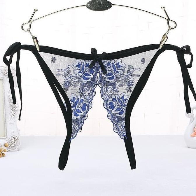 Murah g string open lingerieHiasan Bordir Bergaya Sexy tali thong C086 Non COD