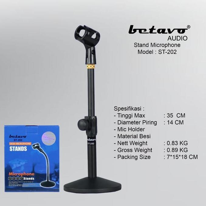Stand Mic Meja Full Besi / Stand Mic Betavo St 202 Full Besi Top