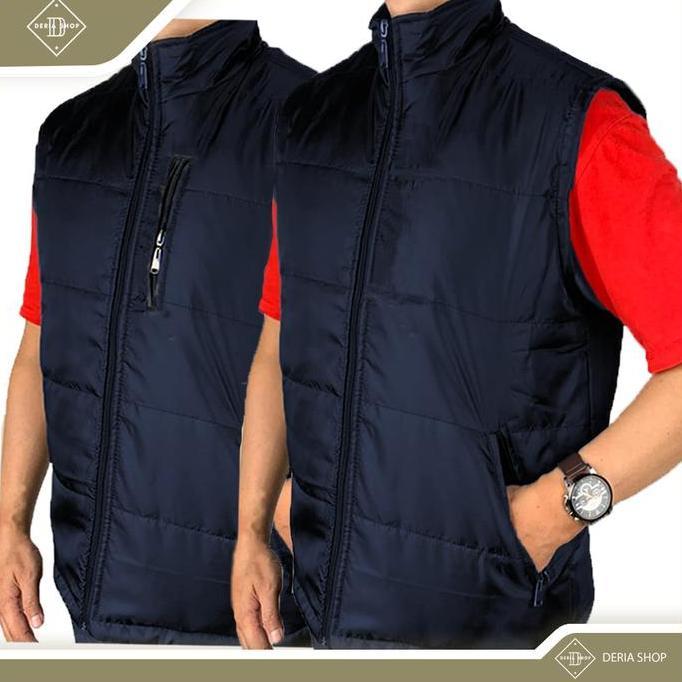 Rompi Kembung Puffer Pria Jacket Tebal Gunung Casual Polos Hitam Navy Dewasa Anak Vest Parasut Anti 
