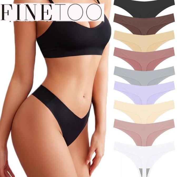 Murah FINETOO FT130 Celana Dalam Wanita Tanpa Jahitan Seamless Thong Women Non COD