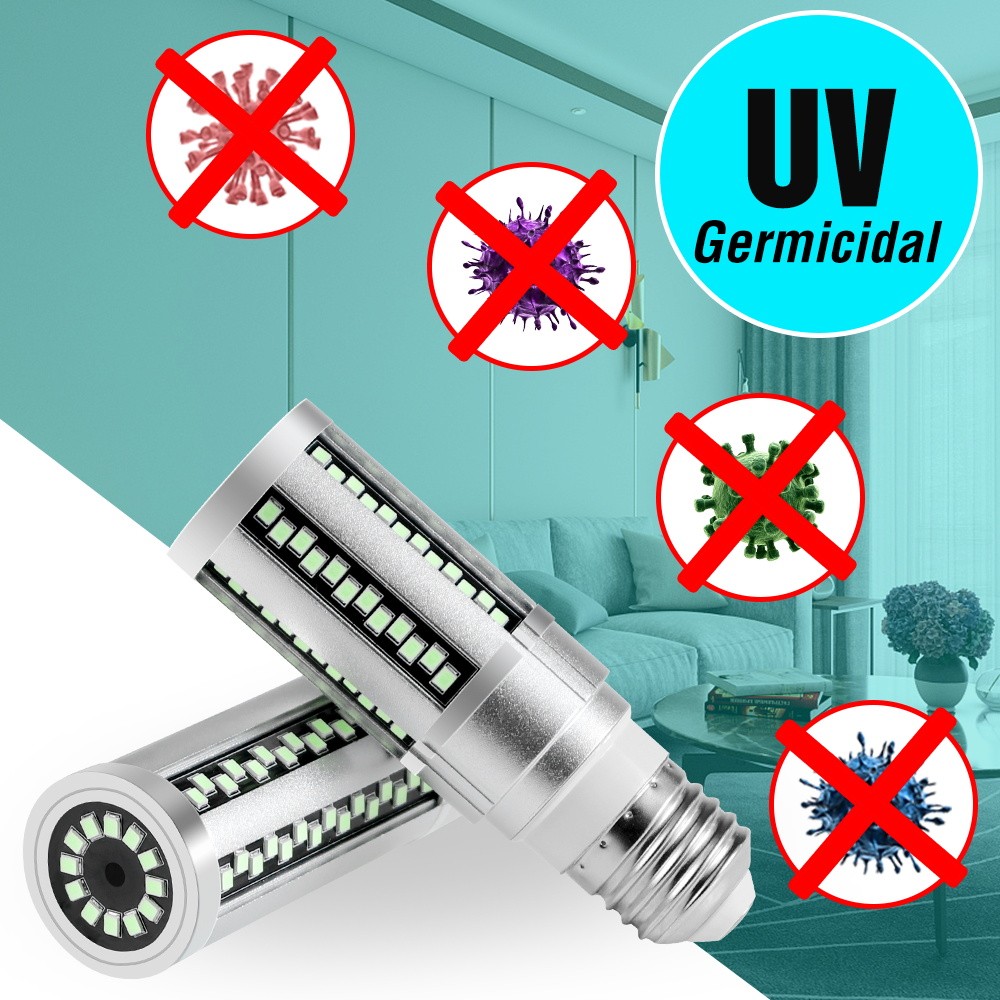 15W 20W E27 Kuman LED Ultraviolet Jagung Bohlam UVC Lampu Sterilisasi LED UV Disinfektan Lampu 220V