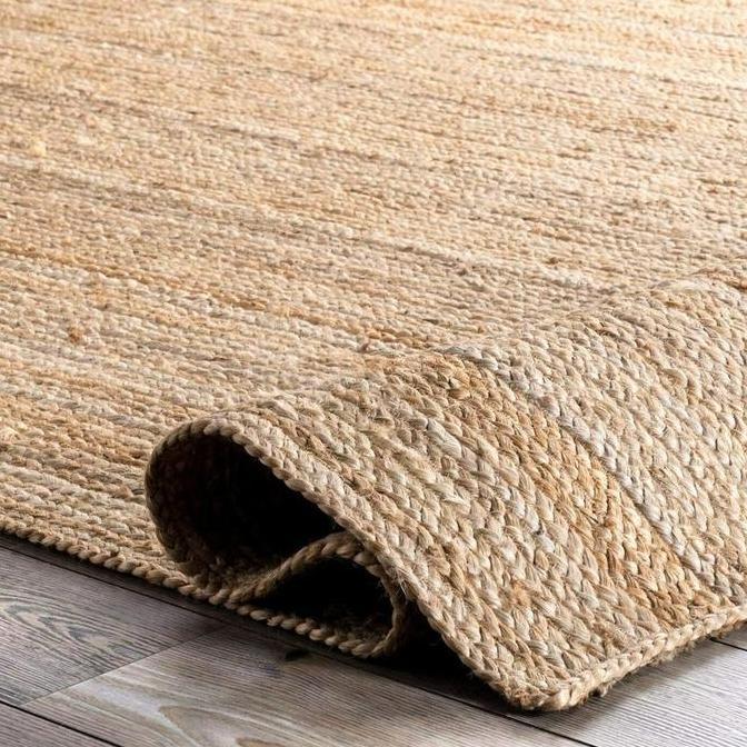 Terlaris Rug Jute Carpet Rectangle Natural Handmade Runner Rustic Look Braided Style Rugs And Carpet