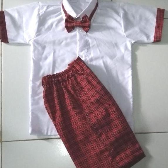 New- Seragam TK kotak merah