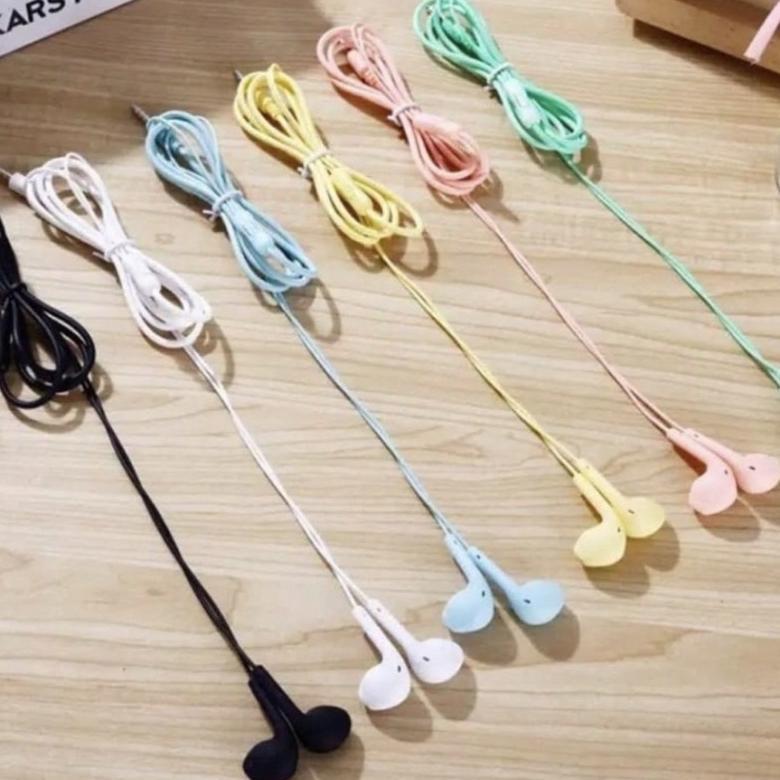sale headset u19 macaron makaron plastik hf earphone kabel dove glossy packing
