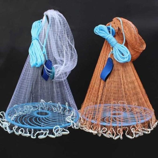 WODRUFT Jaring Pancing Ikan Lempar Fishing Net - SE4 OREN 3.6meter