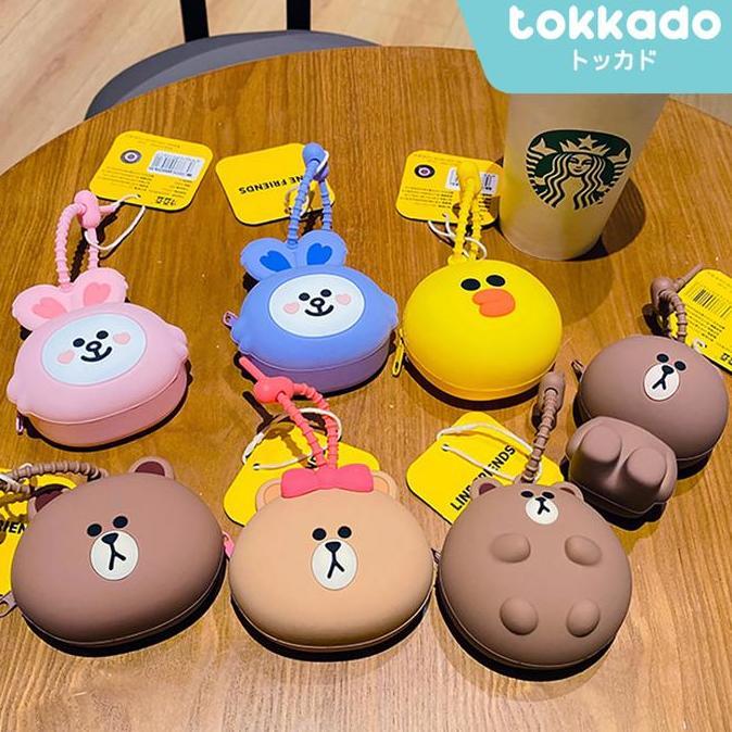 Sylviaori- Tokkado Line Friends Coin Purse Dompet Koin Mini Cute Lucu Original